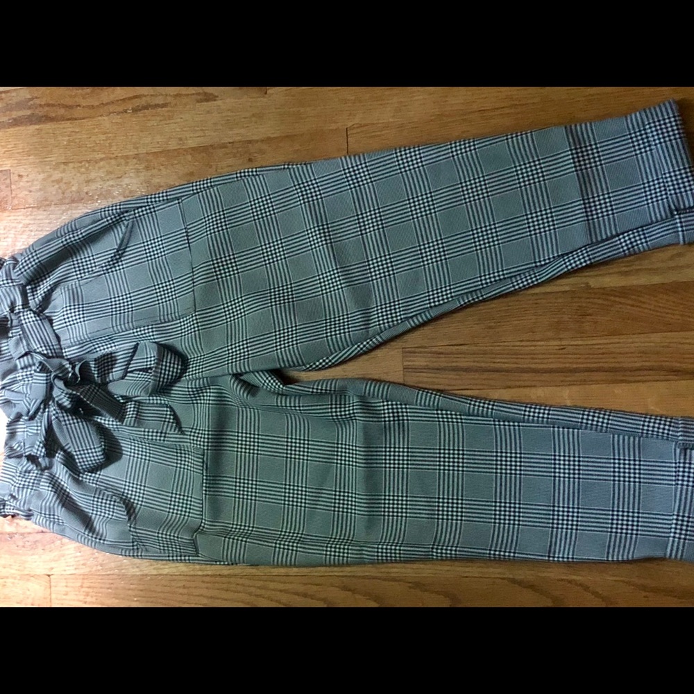 Grid Lock Check Paperbag Pants